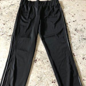 Calzedonia Skinny Black lace and leather on both sides along the entire lenght L